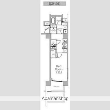プラウドフラット三軒茶屋Ⅱ[1K/27.61m2]の間取図