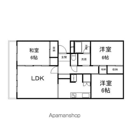 レジデンス渚[3LDK/71.55m2]の間取図