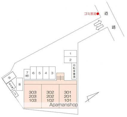 メゾンフジ[2LDK/57m2]の配置図