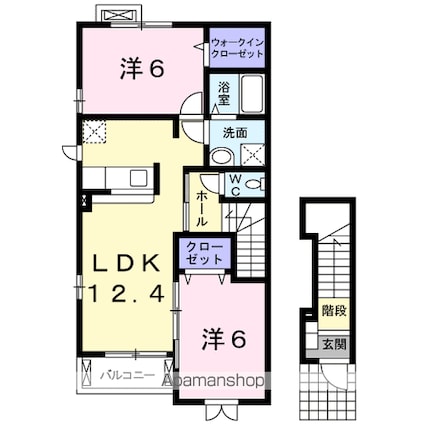 エバーグレイス[2LDK/58.52m2]の間取図
