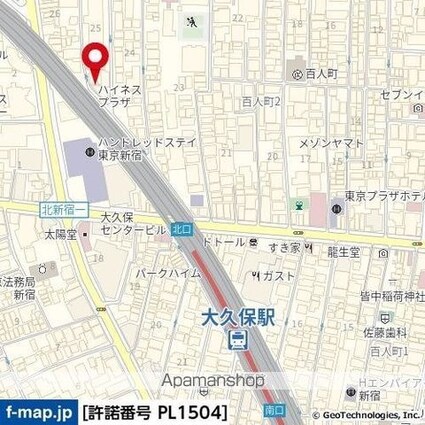 ハイネスプラザ新宿５[1R/20.7m2]の配置図