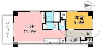 ハピエスト[1LDK/40.01m2]の間取図