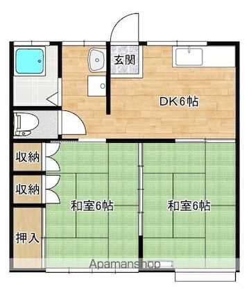 コーポ伊勢[2DK/40.57m2]の間取図