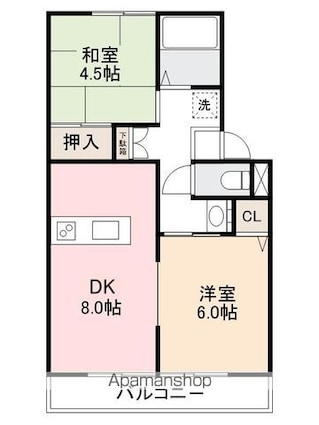 コーポシナジ[2DK/40.05m2]の間取図