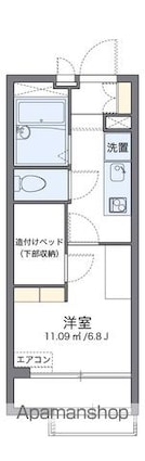 レオパレスブランデール島根[1K/19.87m2]の間取図