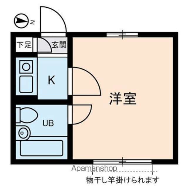 東京都目黒区中町２丁目[1K/13.1m2]の間取図