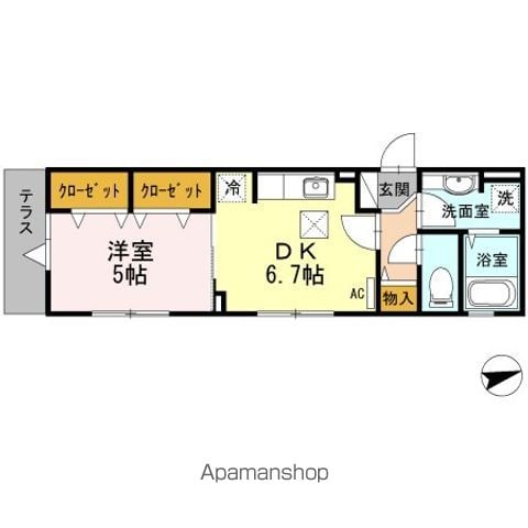 荒川区荒川のアパートの間取り