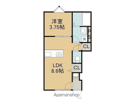 ＥＬＦ妻鳥[1LDK/29.41m2]の間取図