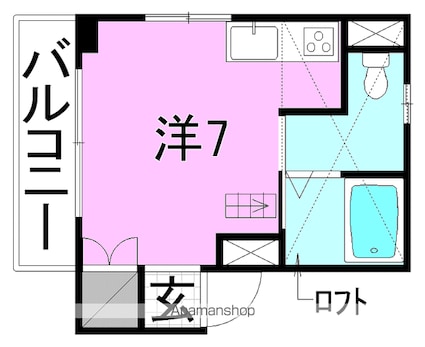 Ｅ’ｓ　ＦＬＡＴＳ[1R/18.62m2]の間取図