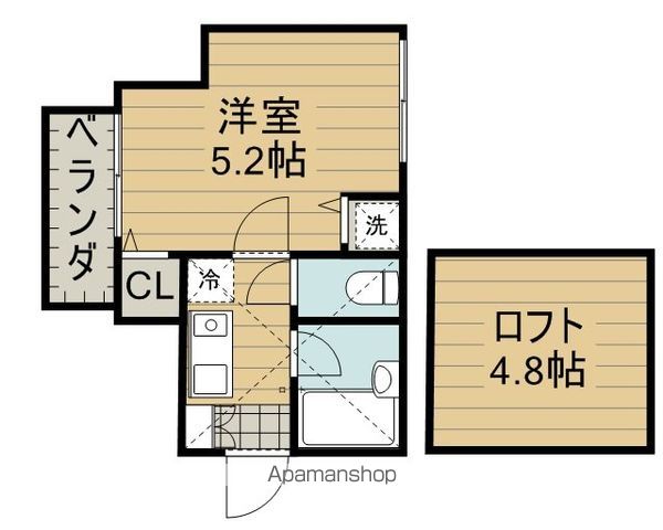 【調布市八雲台のアパートの間取り】