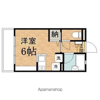 パールウィングス南平[1R/19.93m2]の間取図