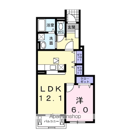 グランドチルドレン[1LDK/45.72m2]の間取図