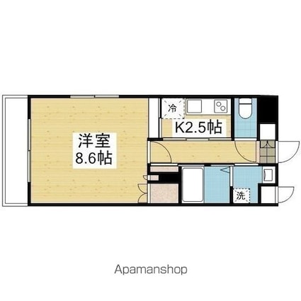 ヴェルデ・フレスコ[1K/28.85m2]の間取図