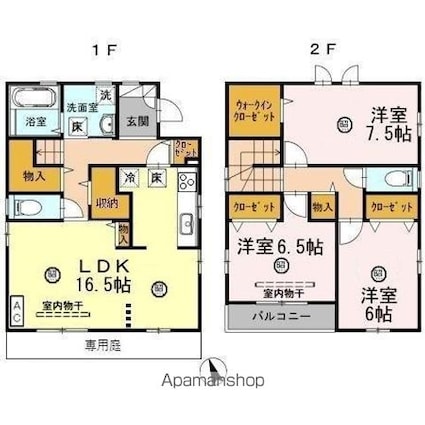 板垣Ｍ貸家　Ｃ[3LDK/100.29m2]の間取図