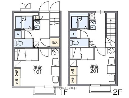 レオパレスコリーヌ[1K/23.97m2]の間取図