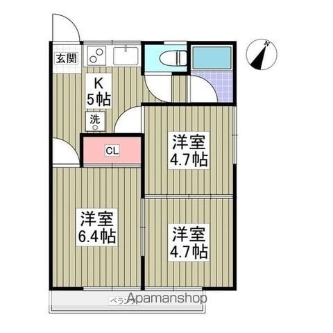 リブレス桐生堤町Bの間取り写真