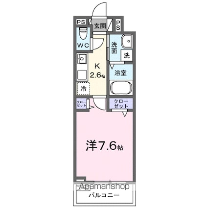 ルピナス　イースト[1K/27.02m2]の間取図