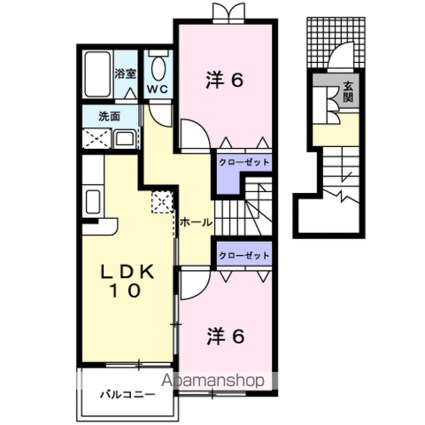 ラッキー　Ａ[2LDK/57.22m2]の間取図