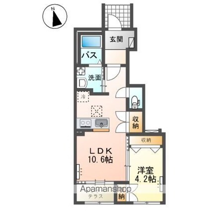 仮）阿見町阿見アパート[1LDK/42.15m2]の間取図