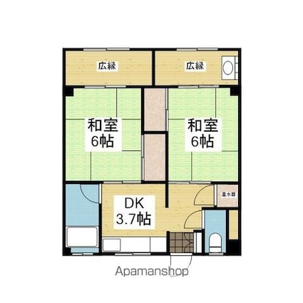 伊予鉄大手町ビル[2DK/47.38m2]の間取図