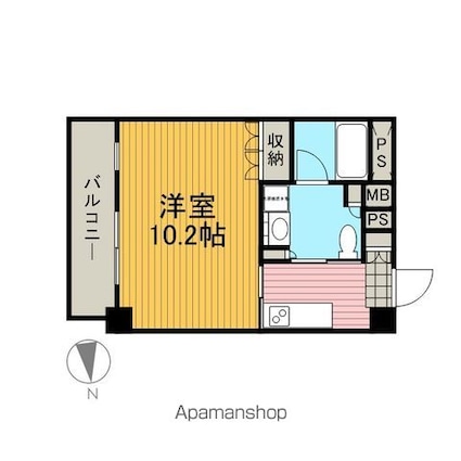 カスタリア門前仲町Ⅱ[1K/31.97m2]の間取図