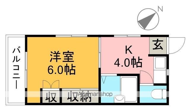 セレクト高須[1K/21.78m2]の間取図