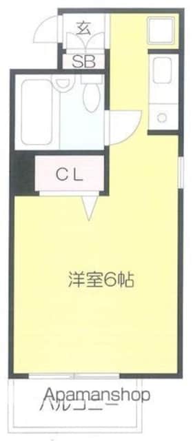 東京都中野区南台２丁目[1R/23m2]の間取図