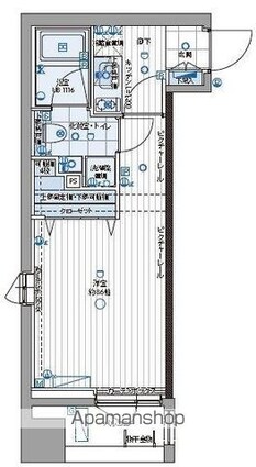 パティーナ三田台[1K/25.14m2]の間取図