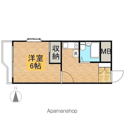 東京都八王子市大和田町５丁目[1R/20m2]の間取図