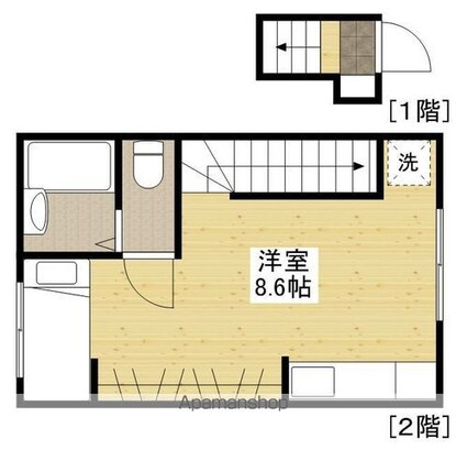 広島県広島市南区西本浦町[1R/21.74m2]の間取図