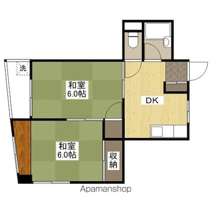 第２宮田ビル[2DK/37.2m2]の間取図