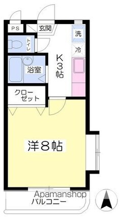 コスモス館[1K/25m2]の間取図