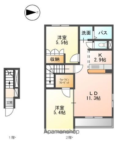 成田市久住中央のアパートの間取り