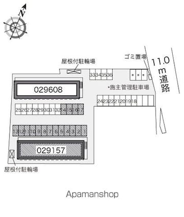 レオパレスレモングラス[1K/23.18m2]の配置図