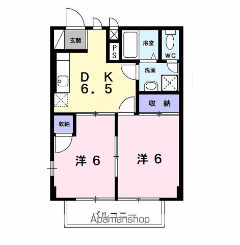 クリエイトメゾン[2DK/40.04m2]の間取図