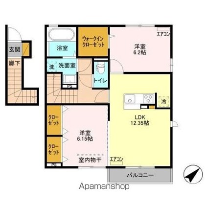 ロイヤルコート小倉[2LDK/62.41m2]の間取図