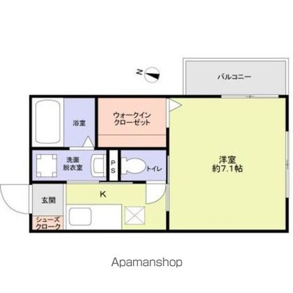 フォンターナ[1K/25.42m2]の間取図