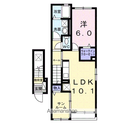 ヴィラ・アルモニア[1LDK/48.92m2]の間取図