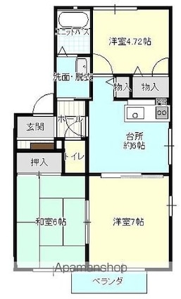 ハイムモルゲンロートＣ棟[3DK/54.78m2]の間取図