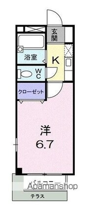 香川県高松市木太町[1K/19.87m2]の間取図