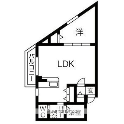 ＤＥＶＥＬＤ栄生　ＷＥＳＴ[1LDK/41.44m2]の間取図