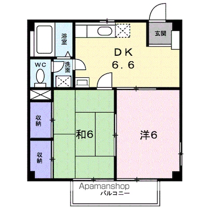 ニューシティ三条Ｂ[2DK/40.58m2]の間取図
