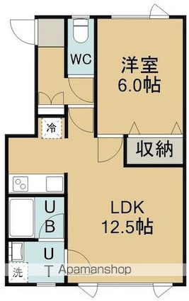 メゾンアイリスＢ[1LDK/41.32m2]の間取図
