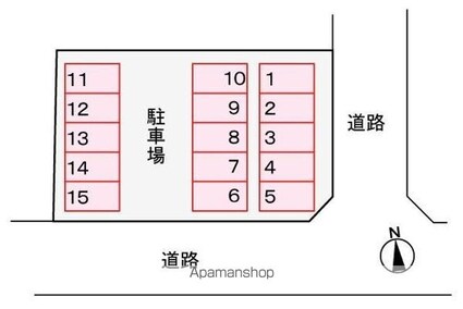 グローヴ・ガーデンⅩ[1K/26.08m2]の配置図