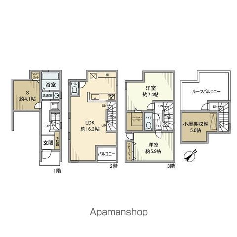 雑司が谷戸建の間取り