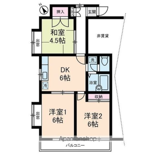 東京都練馬区向山４丁目[3DK/48m2]の間取図