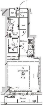 ラフィスタ本蓮沼[1K/25.92m2]の間取図
