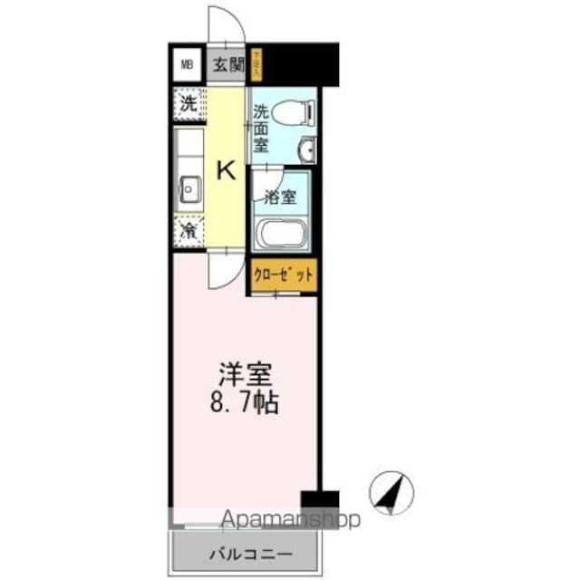 カスタリア神保町[1K/26.68m2]の間取図