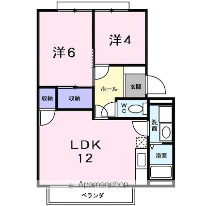 ノースヴィリッジＡ[2LDK/51.15m2]の間取図
