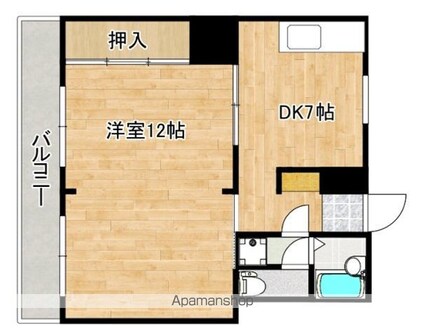 アップルビル[1DK/37.34m2]の間取図